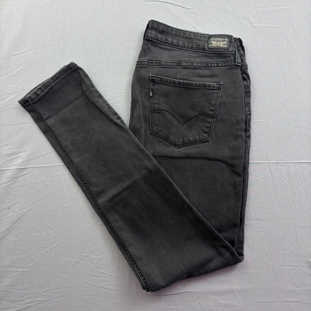 Levis Womens Legging Skinny Jeans Charcoal‎ Black Grey Size 10 Stretch Denim